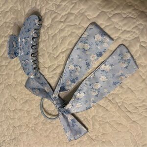 Love shack fancy blue floral rose hair clip and hairbow bundle